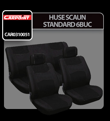 Huse scaun Standard 6buc Carpoint - Negru thumb